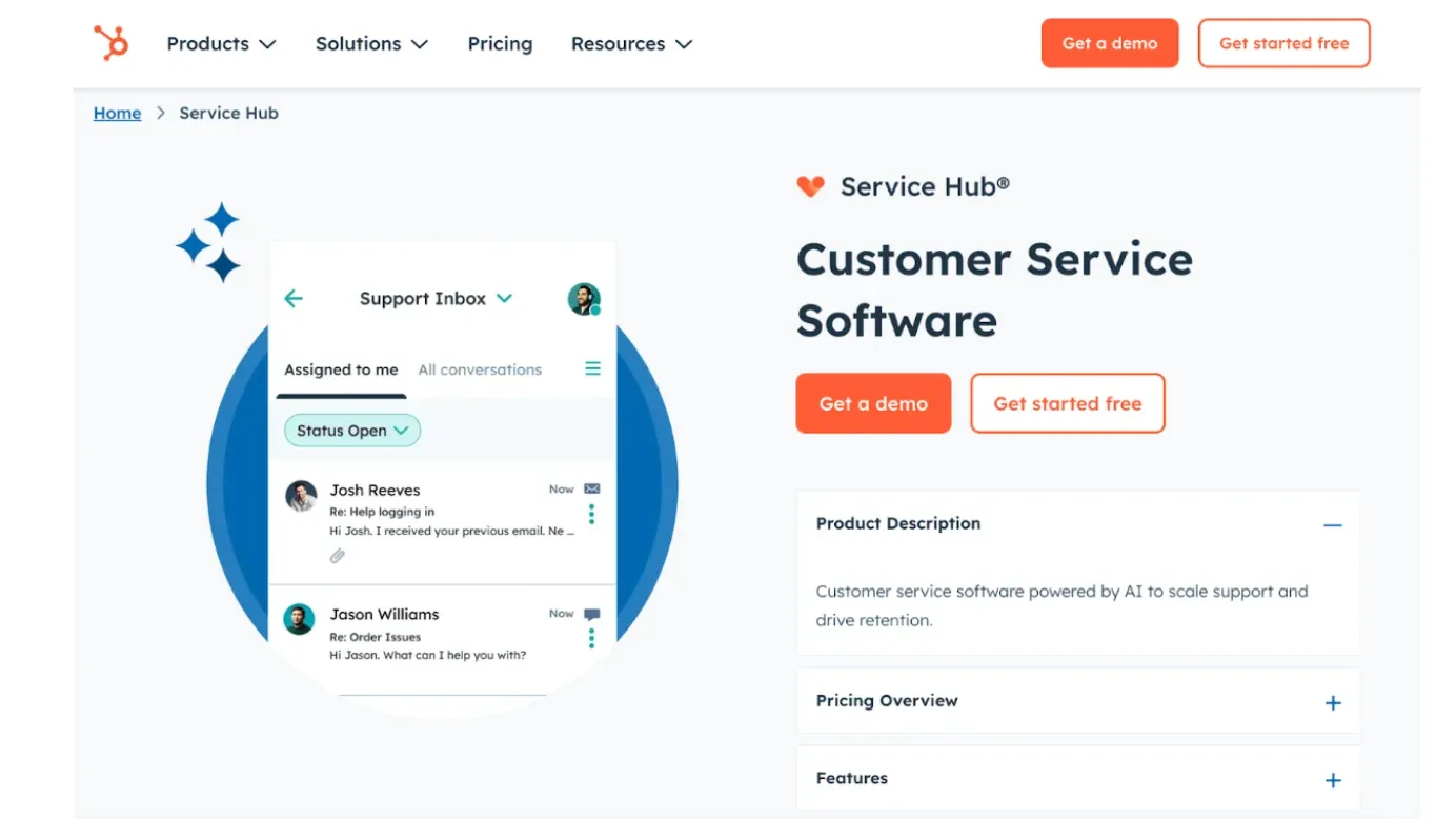  HubSpot: Sales and Service Hub