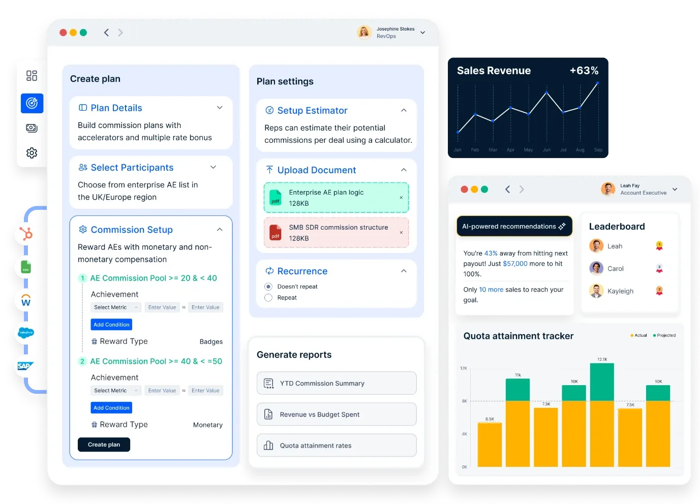 لوحة معلومات خطة تعويضات Compass