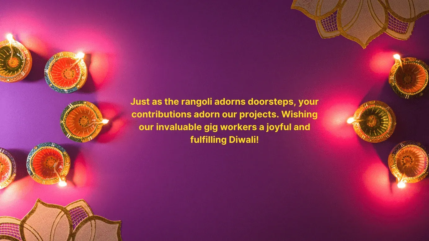 Diwali wishes to gig workers